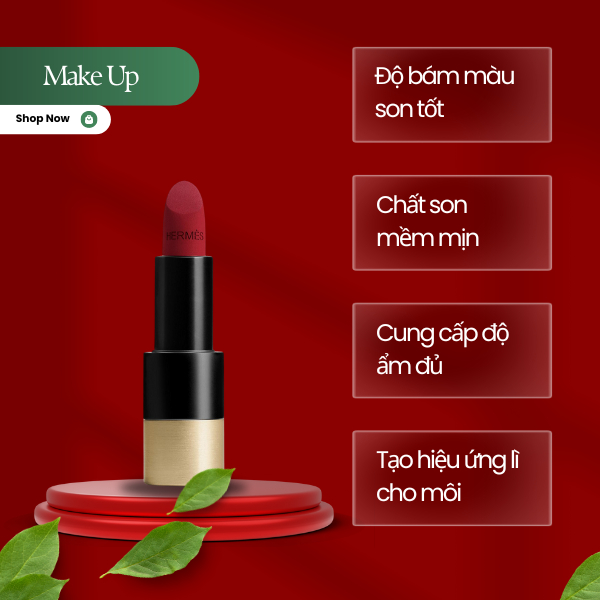 [HÀNG CÓ SẴN]Son Hermès Matte Màu 85 Rouge H