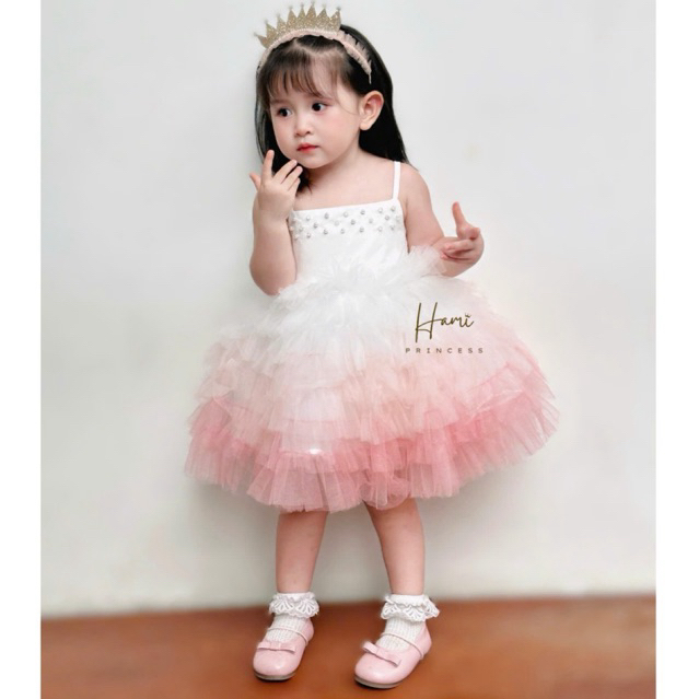 𝐎𝐚𝐭 𝐃𝐫𝐞𝐬𝐬 - Váy Ombre Nhiều Tầng Hm85 ( ảnh chính chủ)