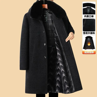 Áo khoác dạ mùa đông nam trung niên người cao tuổi lót nhung siêu ấm hàng QCCC mẫu mới nhất 2024