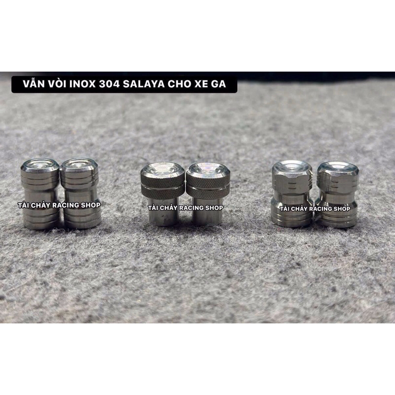[ 1 CẶP ] VAN VÒI INOX 304 SALAYA CHO XE GA