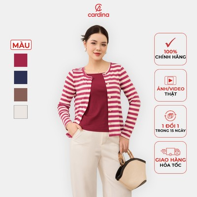 Set cardigan nữ CARDINA chất liệu len cotton phối áo trong tăm lạnh thiết kế đơn giản nữ tính lịch sự 4SAA01