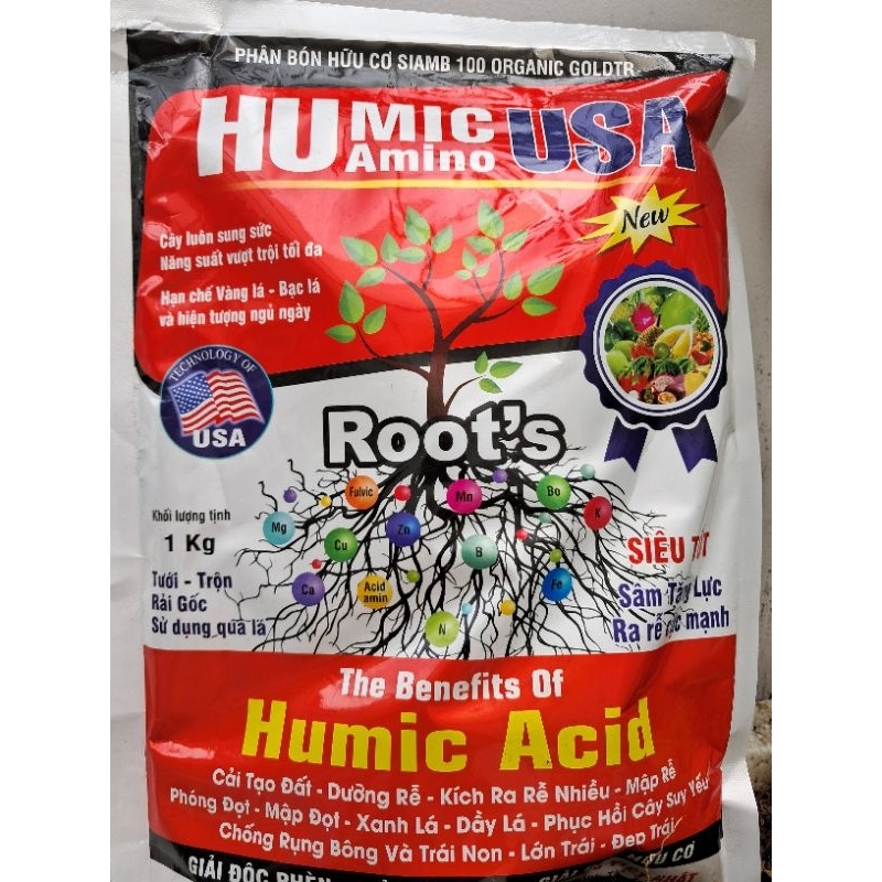 Phân Bón Humic Amino USA gói 1kg JVA NongNghiepVietNhat
