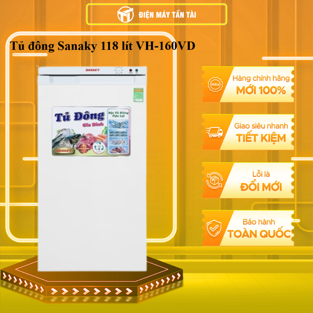 VH-230HY / VH-160VD - Tủ đông đứng SANAKY  VH-230HY / VH-160VD (118 lít) - HÀNG CHÍNH HÃNG