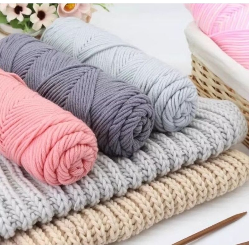 Len Cotton Love Cuộn bông gòn 100gr Sợi 3mm Thêu Túi Đan Móc Áo Cadigan Khăn Choàng Cổ Tặng Bạn Người Thân