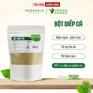 Bột diếp cá nguyên chất Herbario 250g dưỡng sáng da, mờ thâm, làm dịu và ngăn ngừa mụn - Vegan Thuần Chay