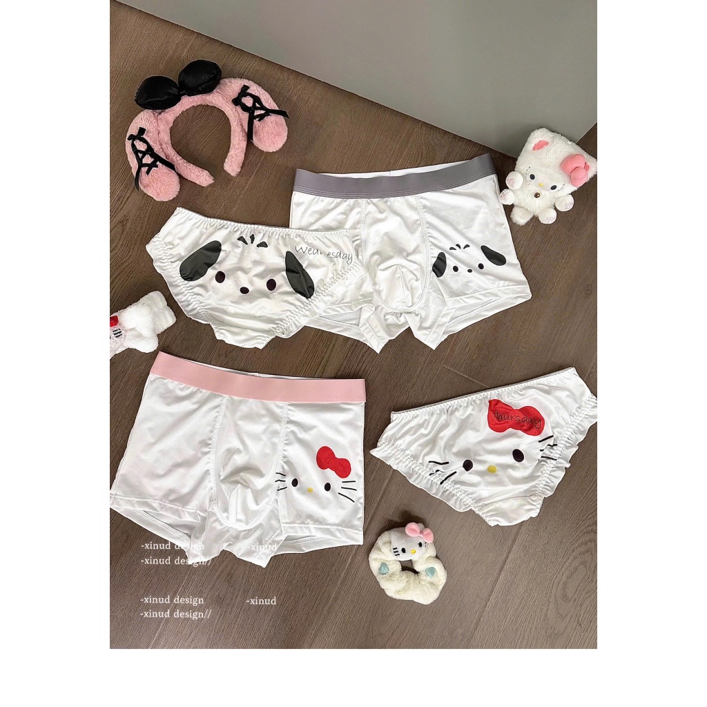 Set quần lót đôi chất liệu cotton thoáng mát cho nam và nữ