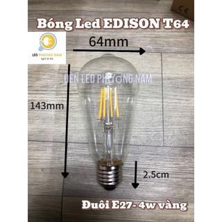 Bóng led EDISON nhiều loại, 4w Vàng, Chuyên DECOR Trang Trí
