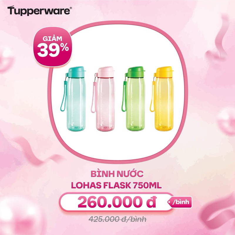 BÌNH NƯỚC LOHAS FLASK 750ML CHỊU NHIỆT TUPPERWARE