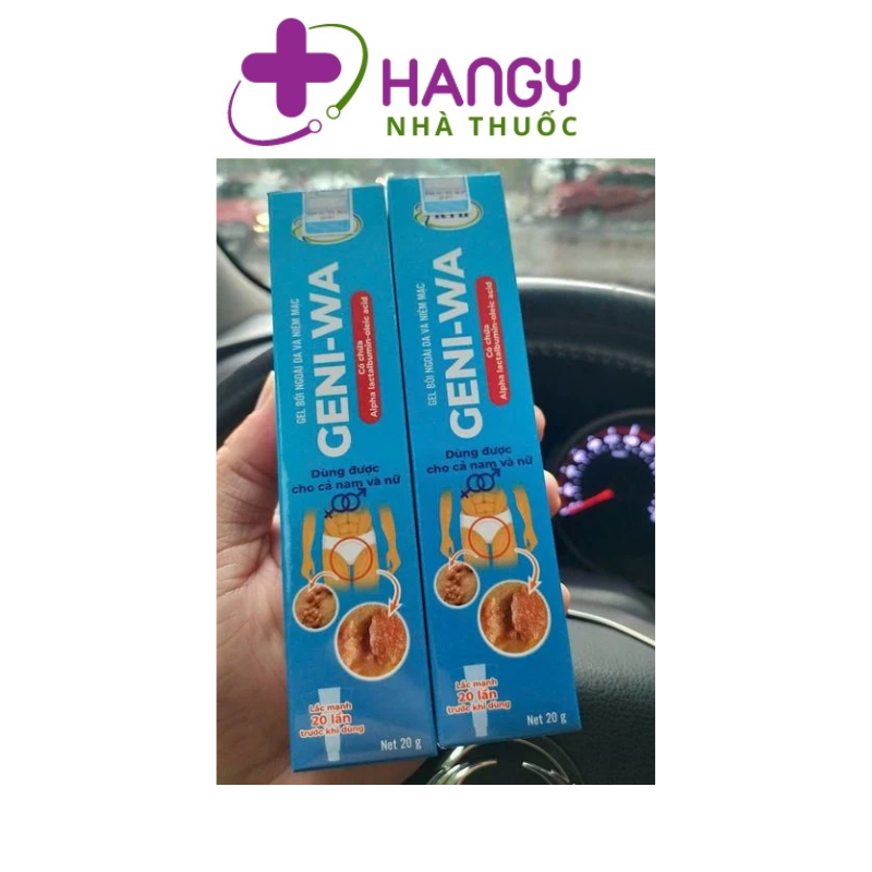 Gel bôi GENI-WA 20g giúp giảm sùi mào gà, mụn sinh dục do nhiễm HPV ngoài da và niêm mạc