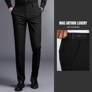 Quần âu nam cạp chun ẩn cao cấp MAC ARTHUR chất vải mềm mịn, chống nhăn, co giãn thoải mái QACCA