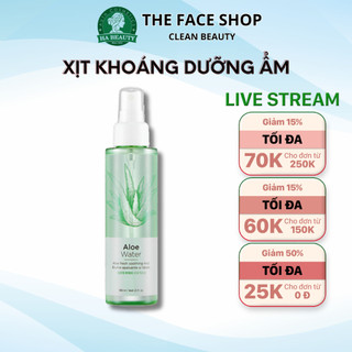  Xịt khoáng dưỡng ẩm da mặt nha đam lô hội cấp ẩm kiềm dầu Hàn Quốc The Face Shop Jeju Aloe Fresh Soothing Mist 130ml 