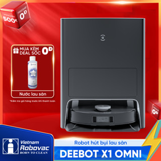 Robot Hút Bụi Lau Nhà Ecovacs Deebot X1 Omni- Lực hút 5000Pa - Hàng Chính Hãng