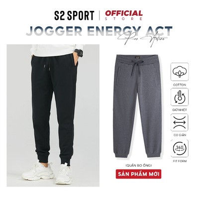 Quần Jogger thể thao nam S2 SPORT ống bo chun classic chất nỉ cao cấp phóng khoáng trẻ trung QN11