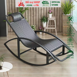 Ghế mây bập bênh giả mây khung thép sử dụng ngoài trời ban công sân vườn bảo hành 24 tháng