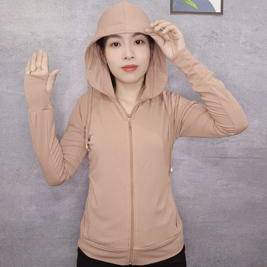 Áo Khoác Gân Tăm Lạnh NÓN TO, Túi Ngoài có Khóa Kéo (có 2 túi ngoài và 2 túi trong)