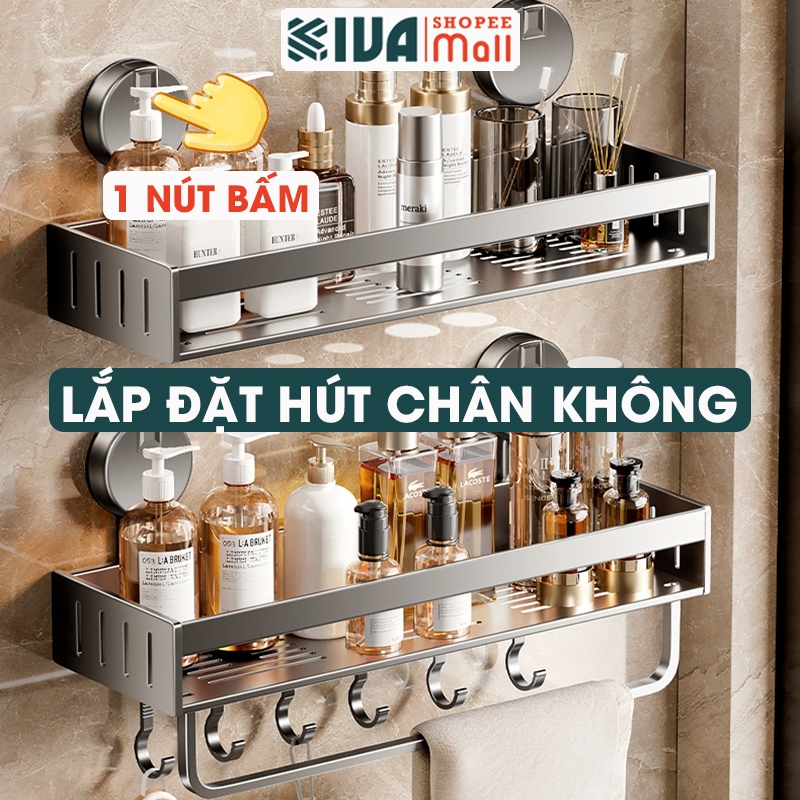Kệ để đồ nhà tắm, phòng tắm KIVA, lắp đặt hút chân không, chất liệu nhôm hàng không.