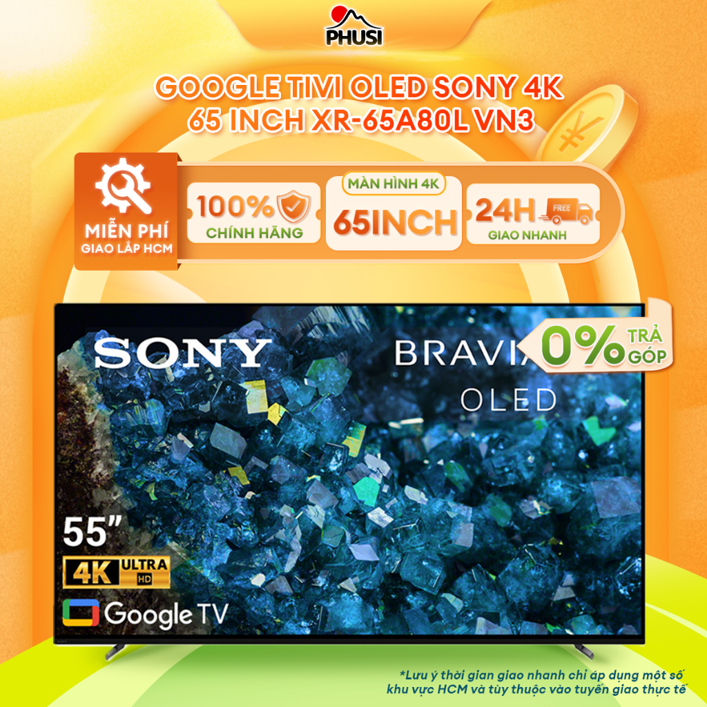 XR-65A80L [MIỄN PHÍ GIAO LẮP] - Google Tivi OLED Sony 4K 65 inch XR-65A80L VN3