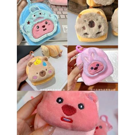 Móc khóa gấu bông, móc khóa loopy, móc khóa ví bông 5 hình dễ thương