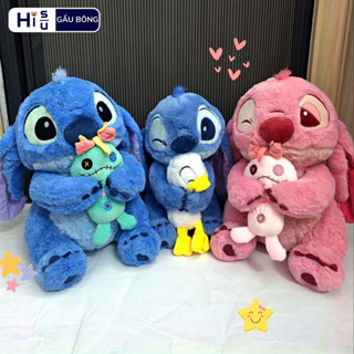 [ Sẵn Hàng ] Gấu Bông Stitch Ôm Gấu Ôm Vịt Mắt Nháy Gấu Stick  Mẫu Mới Stich Chất Liệu Vải Lông Thỏ Mềm Mại