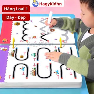 Combo Tập Tô Vẽ Thông Minh, Tập Viết Xóa Được Hagykidhn Đồ chơi Giáo dục toàn diện Montessori cho bé từ 2-3-4-5 tuổi
