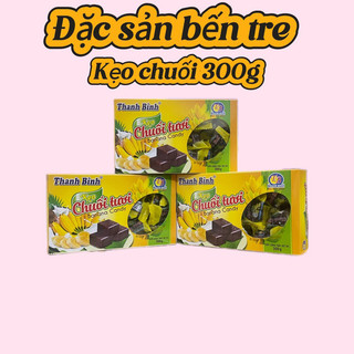  SIÊU RẺ   Kẹo Chuối Tươi Dẻo mềm ,it đường  Bến Tre hộp 300g date mới nhất 