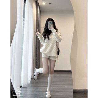 Set Len Thừng Áo Sơ Mi Dài Tay Mix Quần Short Basic Tôn Dáng Phù Hợp Mùa Thu, Đông Medechill
