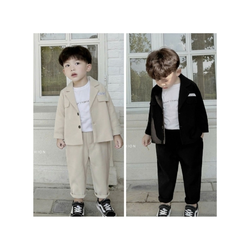 set vest bé trai, set vest công tử 2 khuy phối nắp túi Beemo bé trai 1 tuổi đến 7 tuổi chất chéo hàn