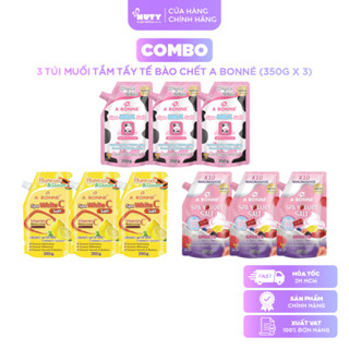  Combo 3 Túi Muối Tắm Tẩy Tế Bào Chết A Bonné  350g x3  