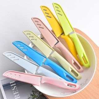 Dao cắt gọt trái cây làm bếp đa năng có vỏ bọc, dao gọt hoa quả rau củ mini đi phượt du lịch dã ngoại đi rừng có nắp đậy
