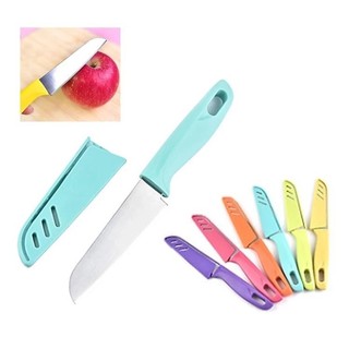 Dao cắt gọt trái cây làm bếp đa năng có vỏ bọc, dao gọt hoa quả rau củ mini đi phượt du lịch dã ngoại đi rừng có nắp đậy