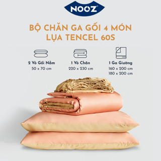 Bộ Chăn Ga Gối NOOZ 4 Món Lụa Tencel 60s Size 1m6x2m & 1m8x2m Trơn Nhiều Màu NOOZ Home Goods Bedding