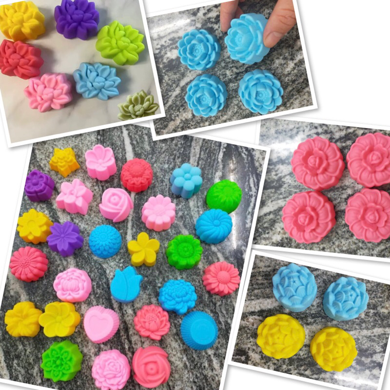 (SIÊU RẺ-SALE)-)Khuôn silicon làm thạch cupcake ( hàng không mùi) 3cm-5cm-7cm(Sét 5 khuôn)