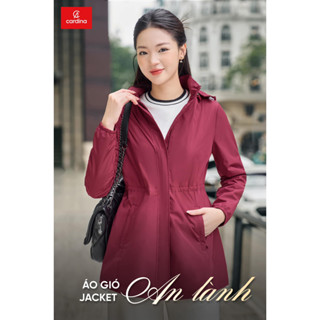 Áo Khoác Gió Jacket nữ CARDINA Vải Gió Tráng Nhựa 50D Dáng Dài Thanh Lịch Siêu Nhẹ Bền Đẹp Chống Gió Tuyệt Đối 4JKF02