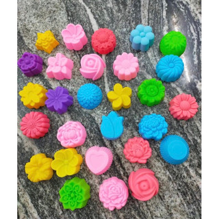 (SIÊU RẺ-SALE)-)Khuôn silicon làm thạch cupcake ( hàng không mùi) 3cm-5cm-7cm(Sét 5 khuôn)