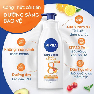 Dưỡng Thể Trắng Da Nivea Extra White 350ml - 550ml