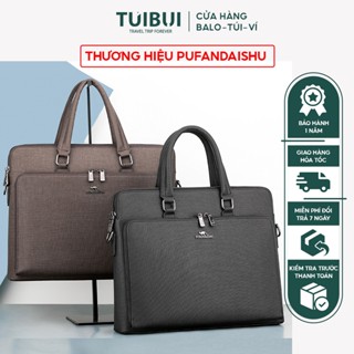 Cặp túi da nam công sở, văn phòng, giáo viên, giám đốc đựng máy tinh laptop, tài liệu A4 da PU  thương hiệu PUFANDAISHU