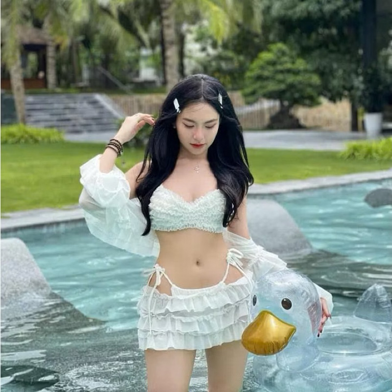 M970 - Set bikini 4 món lưới cột nơ tôn dáng đi biển đi du lịch quyến rũ MANILA | BigBuy360 - bigbuy360.vn