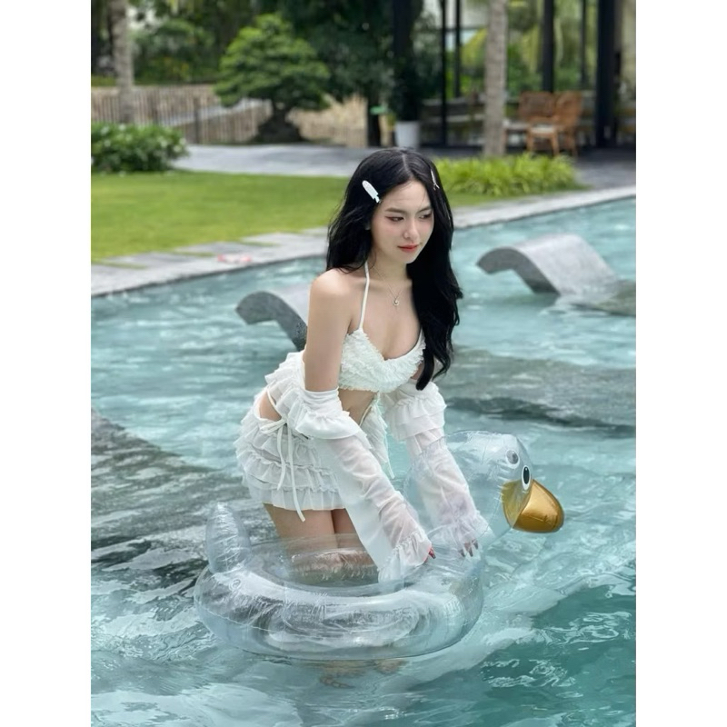 M970 - Set bikini 4 món lưới cột nơ tôn dáng đi biển đi du lịch quyến rũ MANILA | BigBuy360 - bigbuy360.vn