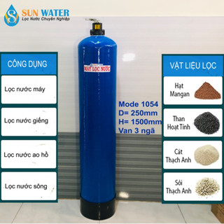 Cột lọc thô Composite 1054 full vật liệu lọc van 3 ngả