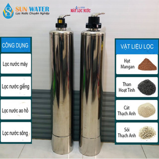 Bộ 1 Cột Lọc Nước inox Van 3 Ngả Xử Lý Nước Đầu Nguồn Nước Máy Nước Giếng Khoan