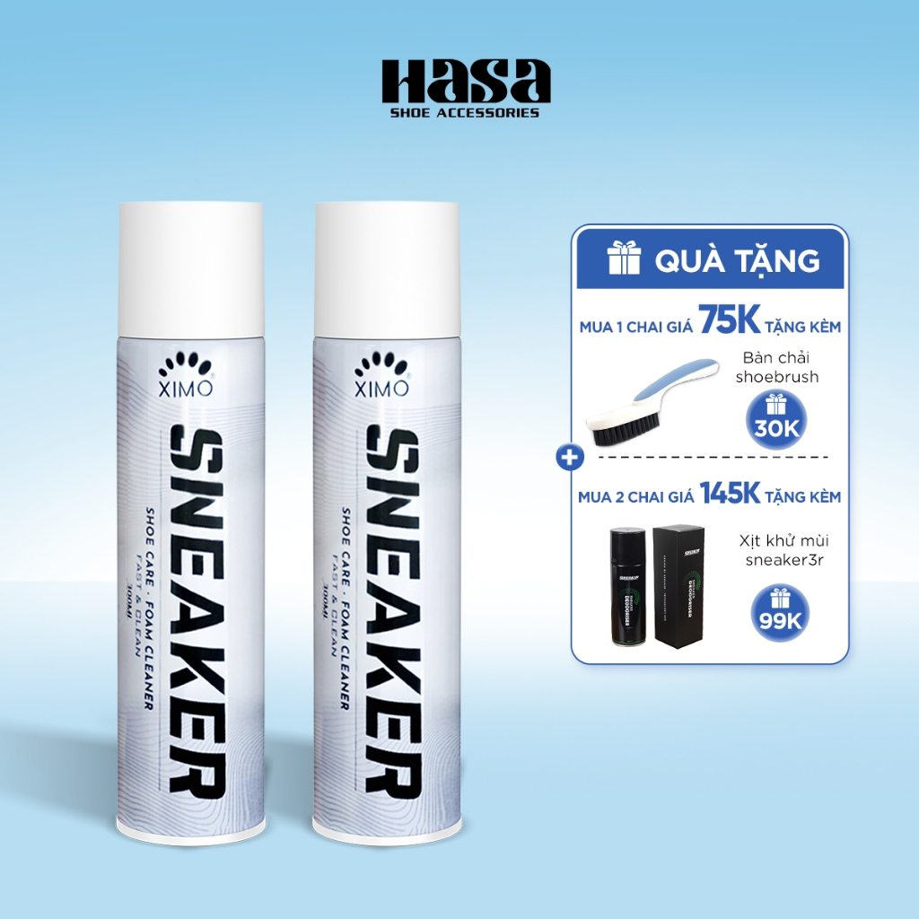Chai Xịt Tạo Bọt Vệ Sinh Giày XIMO Cao Cấp 300ml Chính Hãng VSG02