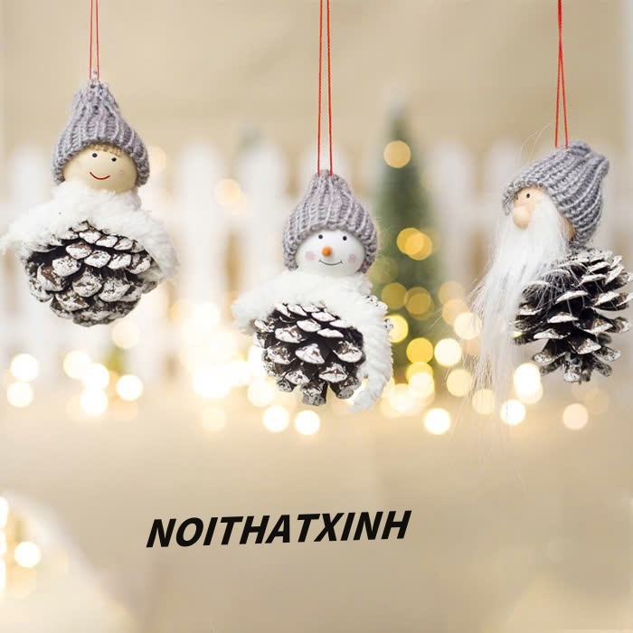 PHỤ KIỆN NOEL - VẢI BÔNG BÉ THÔNG XÁM DECOR CỰC ĐẸP KN47