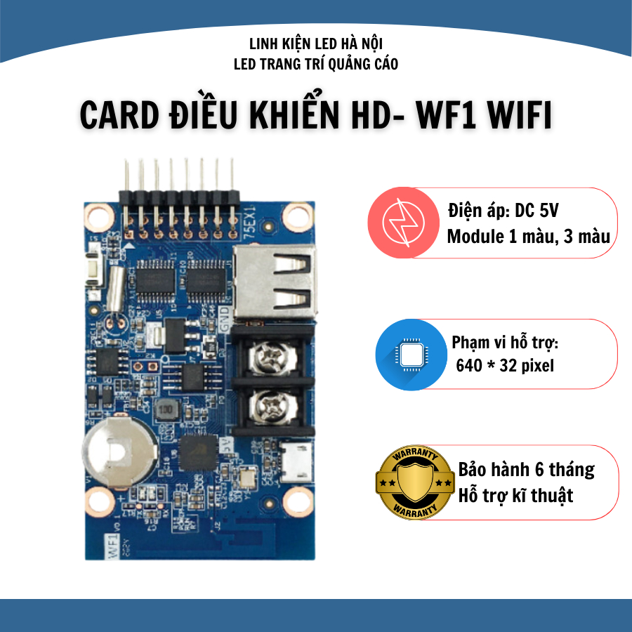 [Giá rẻ] Card HD-Wf1 điều khiển module led P10 Full màu