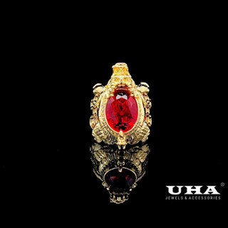 Nhẫn nam N1182 UHA có lót lòng thiết kế hình RÙA chạm khắc kim tiền sang trọng cao cấp