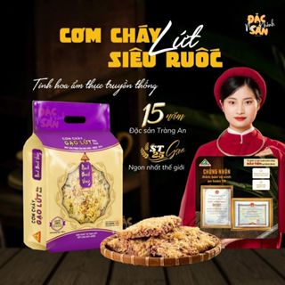 Cơm cháy gạo lứt siêu ruốc (Chà bông) Đại Long Food đặc sản Ninh Bình Vàng  ít calo sử lý tách dầu cao cấp gói 200g