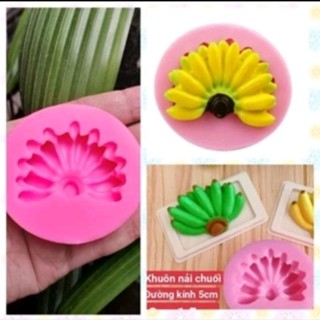 Khuôn silicon nải chuối, bắp ngô, quả bơ, nho, hoa quả  làm thạch rau câu, viên chè bột nếp ( giao màu ngẫu nhiên)