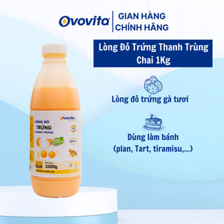 Lòng đỏ trứng thanh trùng OVOVITA cung cấp chất dinh dưỡng dùng nguyên liệu làm bánh & sốt giúp món ăn ngon - chai 1kg
