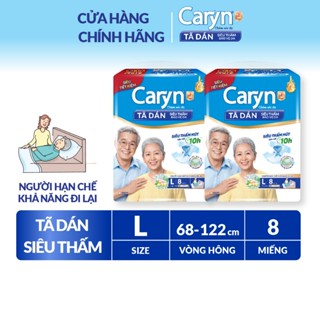 Bộ 2 Tã/Bỉm dán người lớn siêu thấm Caryn dành cho người hạn chế khả năng đi lại Size L (8/10/20/40pcs)