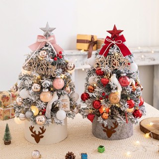  Cây thông noel mini để bàn trang trí giáng sinh Merry Christmas kèm phụ kiện + đèn 