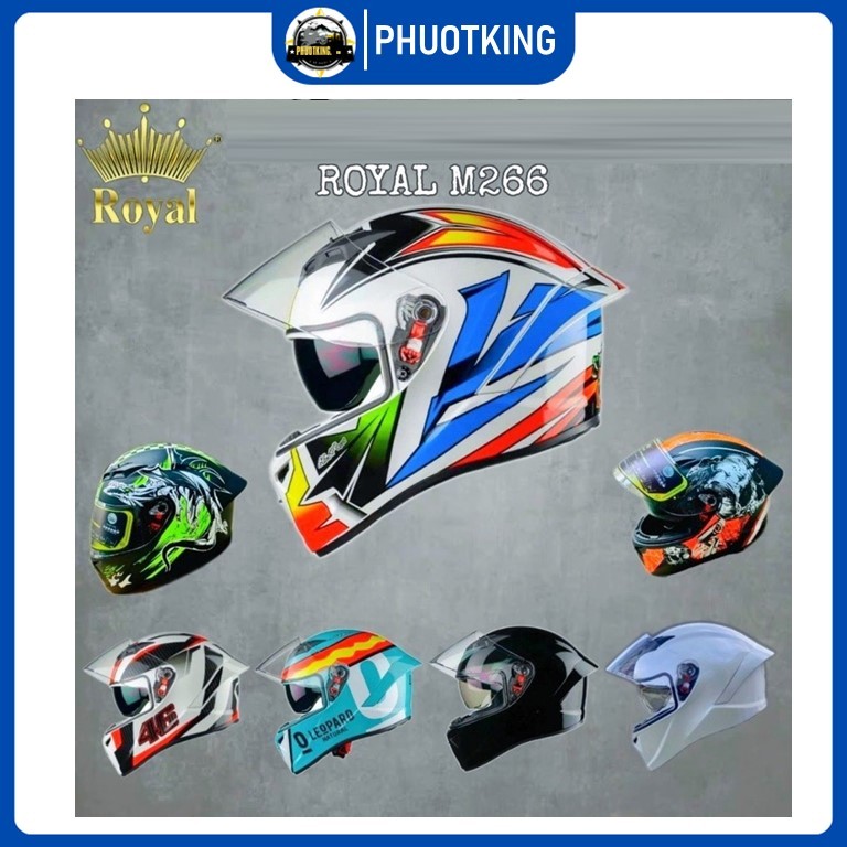 Mũ bảo hiểm fullface 2 kính Royal M266 tặng ninja